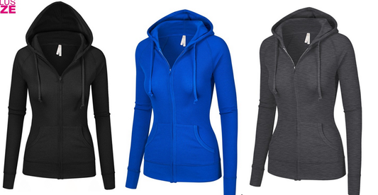 S/M Form Fitting Stretchy Thermal Waffled Light weight Zipped Long Sleeve Pocket Hoodie!