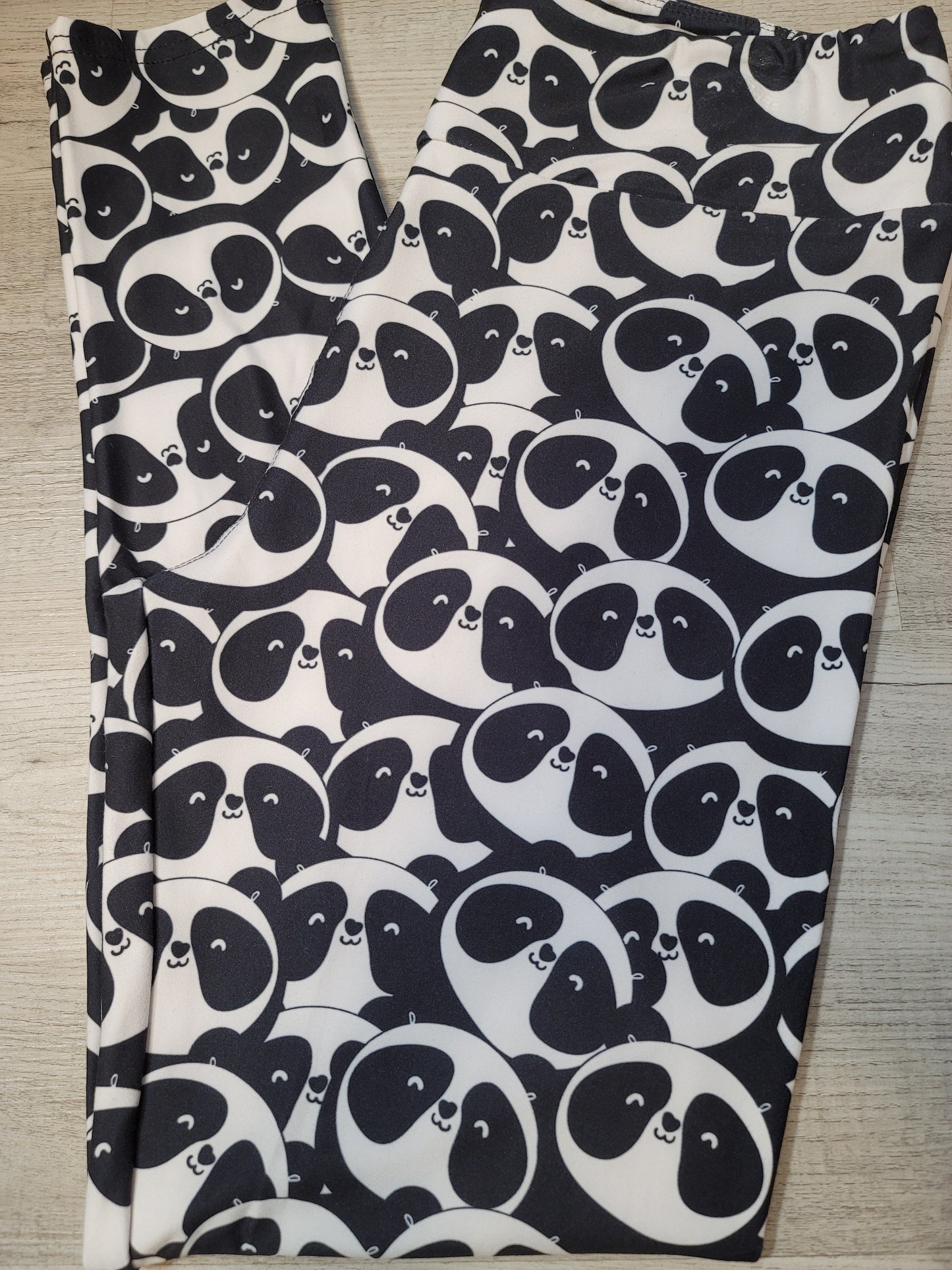 Panda-Mania Designer, High Waist Yoga Band Leggings