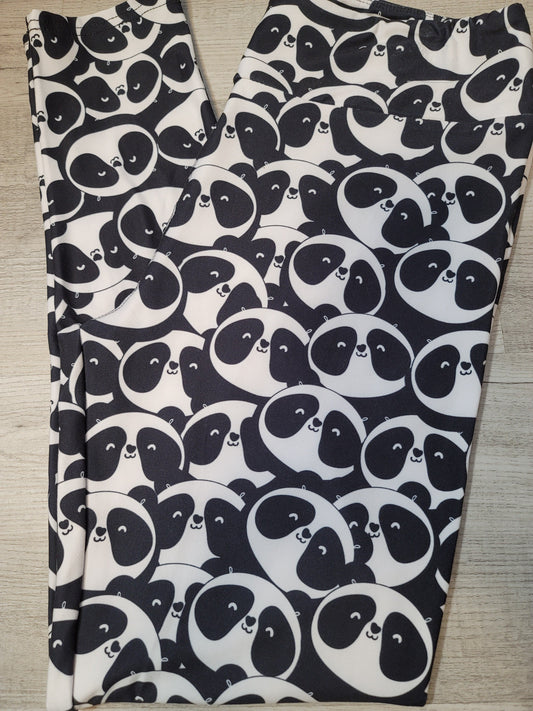 Panda-Mania Designer, High Waist Yoga Band Leggings