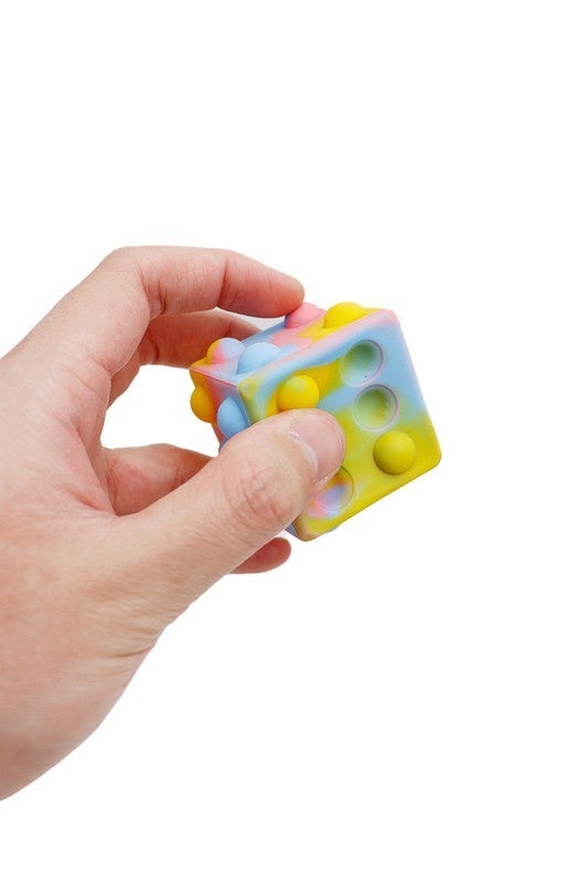 2 Random Colors Squishy LED Light Up Dice Cube Bubble Push Pop Fidget Toy