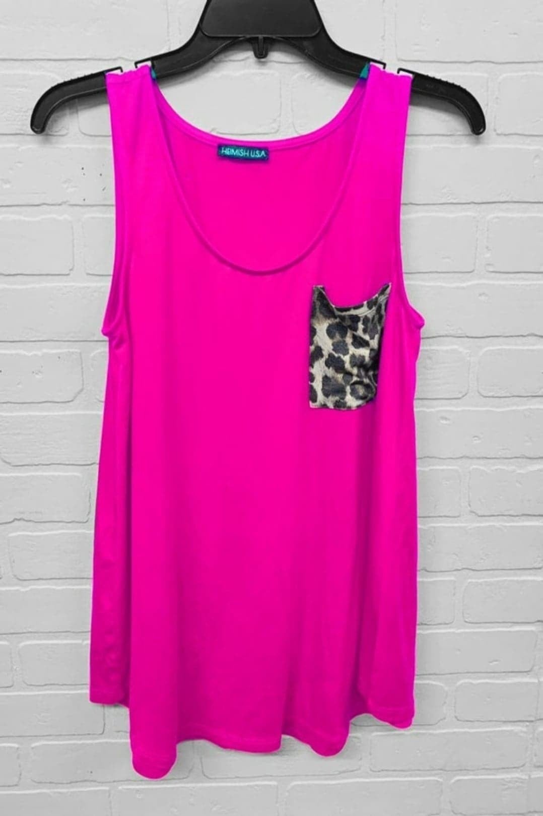 Soft and Stretchy Tank with Leopard Pocket