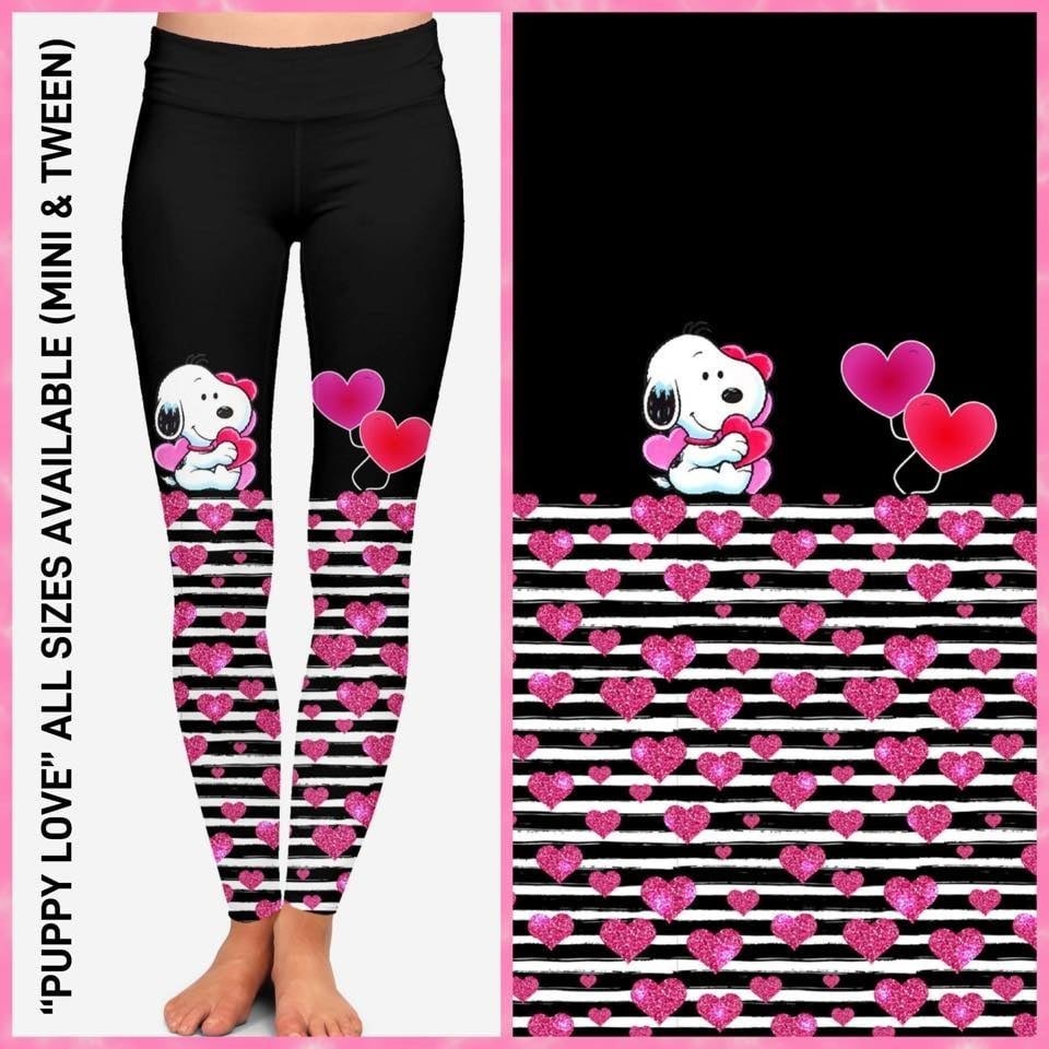 Perfect for Valentines Adorable Snoopy Designer Leggings, Yoga Band
