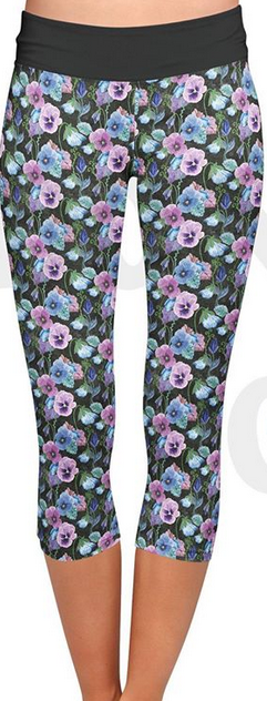 Gorgeous Pansies Capri (Matching Short Sleeve Hoodie In Stock!)