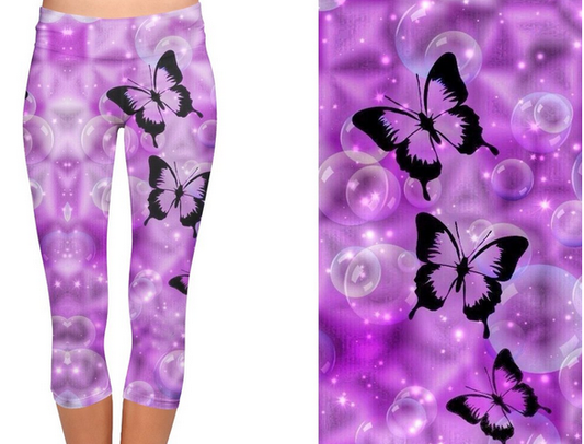 Butterfly Bubble CAPRI, Yoga Band, High Waist