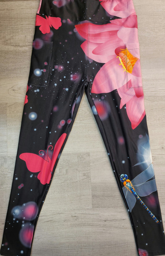 LAST PAIR LEFT OS (fits 4-14) , Midnight Beauty Leggings