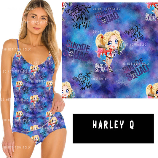 Harley Quinn Custom Cami & Underwear Set, Soft, Stretchy, Adjustable Straps, Spandex/Polyester/Cotton Blend