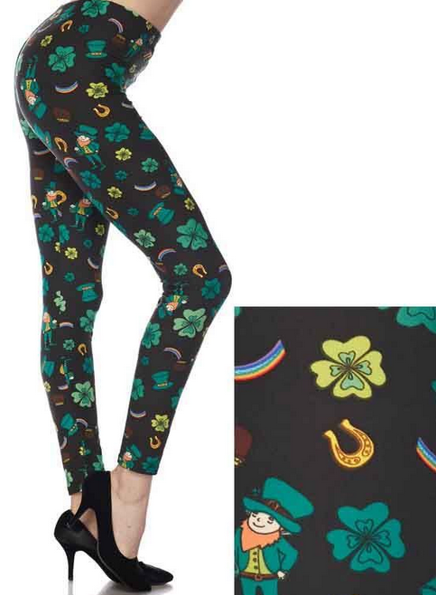 Clover Leprechaun Fun Super Soft Leggings! St Patrick
