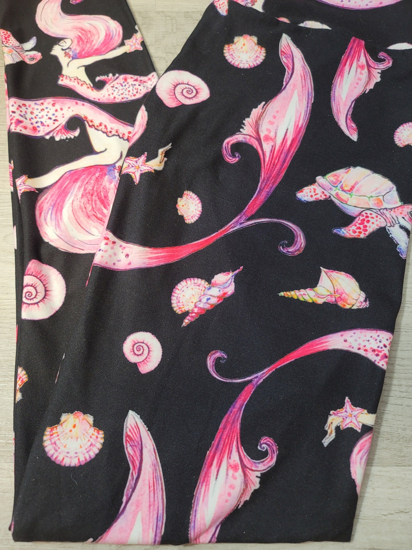 Mermaid & Friends Designer Leggings. Yoga Band. Extra Soft and stretchy!
