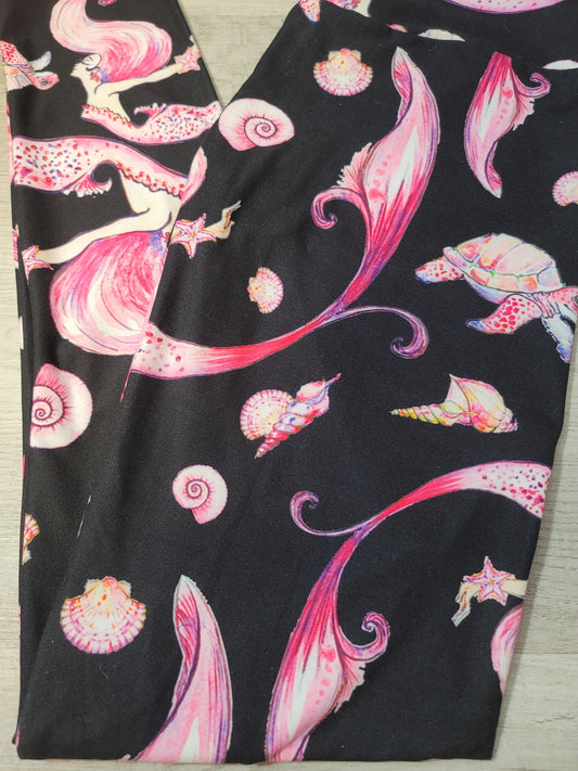 Mermaid & Friends Designer Leggings. Yoga Band. Extra Soft and stretchy!