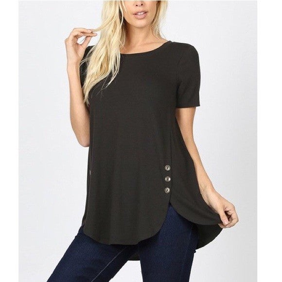 Solid Dolphin Hem Top. Premium Soft and Stretchy. Runs Big!!!