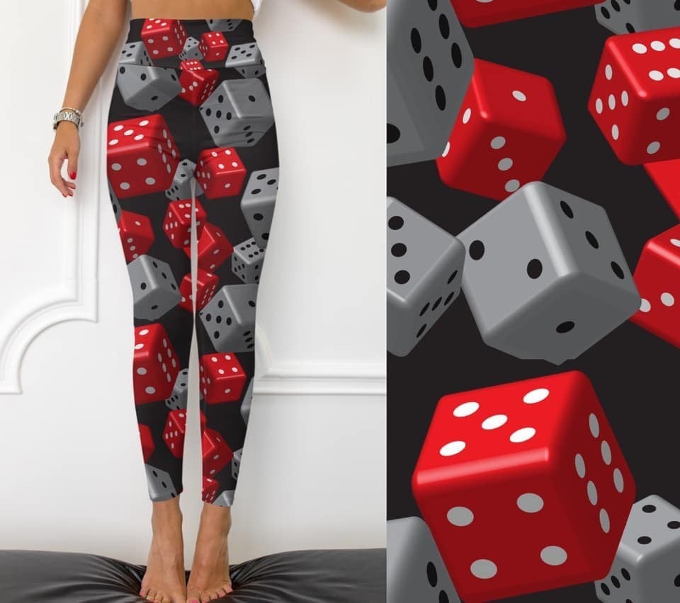 Deuces! Casino Dice Leggings. Yoga Band. Extra Soft and stretchy!