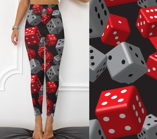 Deuces! Casino Dice Leggings. Yoga Band. Extra Soft and stretchy!
