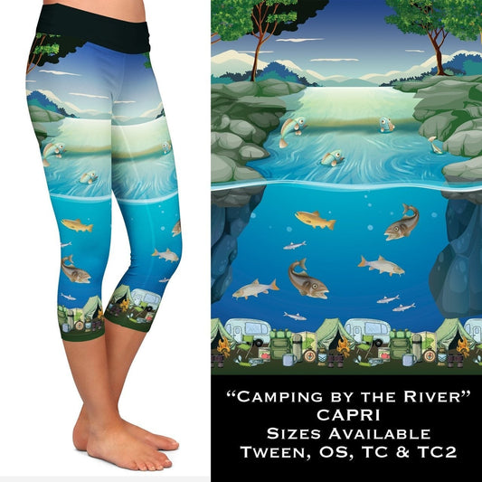 Camping Lovers! River Fishing CAPRI.  Yoga Band, Very Soft and Stretchy!
