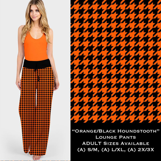 LAST SM/MD (fits 0-12) Black & Orange Houndstooth Lounger with Pockets, Top Comfort