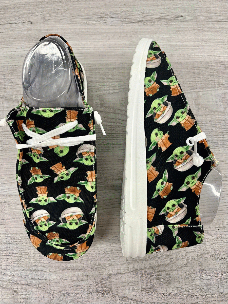 Last Baby Yoda Canvas Shoes size 6 (fits size 5)