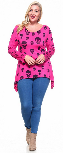 Soft Fabric Skull Shark Bite Tunic (Runs Small) Made in the USA.