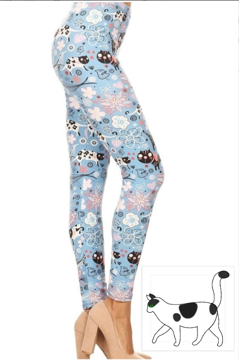 Adorable Cats, Stretchy & Soft Leggings, Elastic Band.