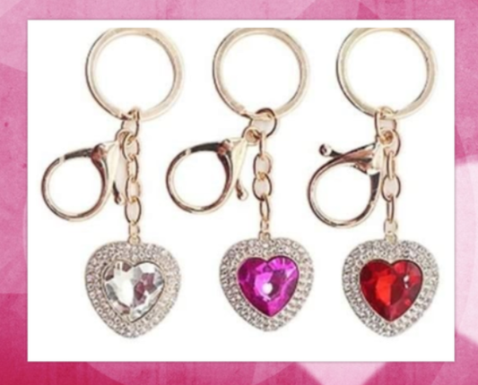 Blingy Crystal Purse  Heart Charms/Key Chains