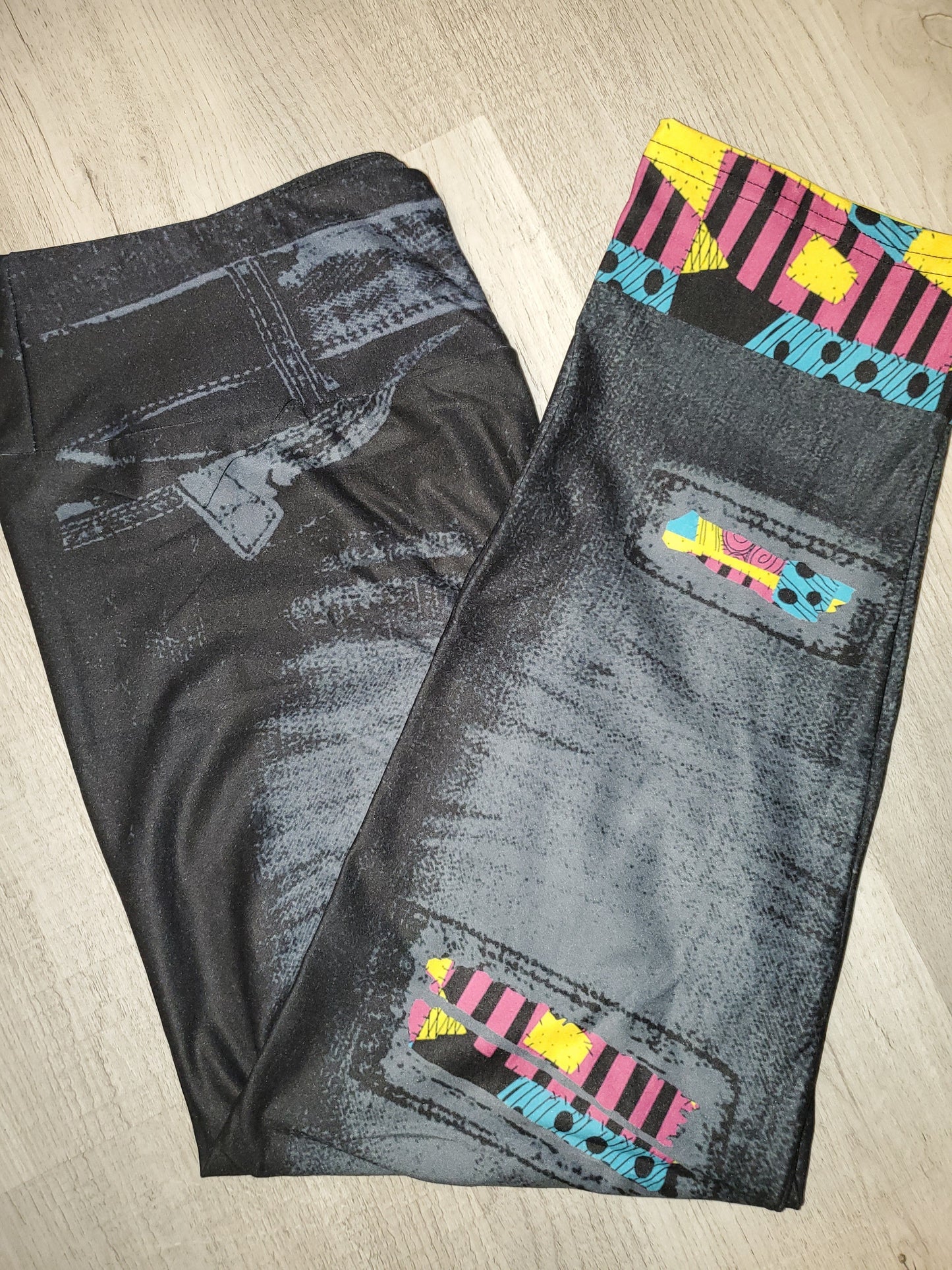 Sally NBC (Nightmare Before Christmas) Peek A Boo Jeggings CAPRI. High Waist, Super Soft and Stretchy!
