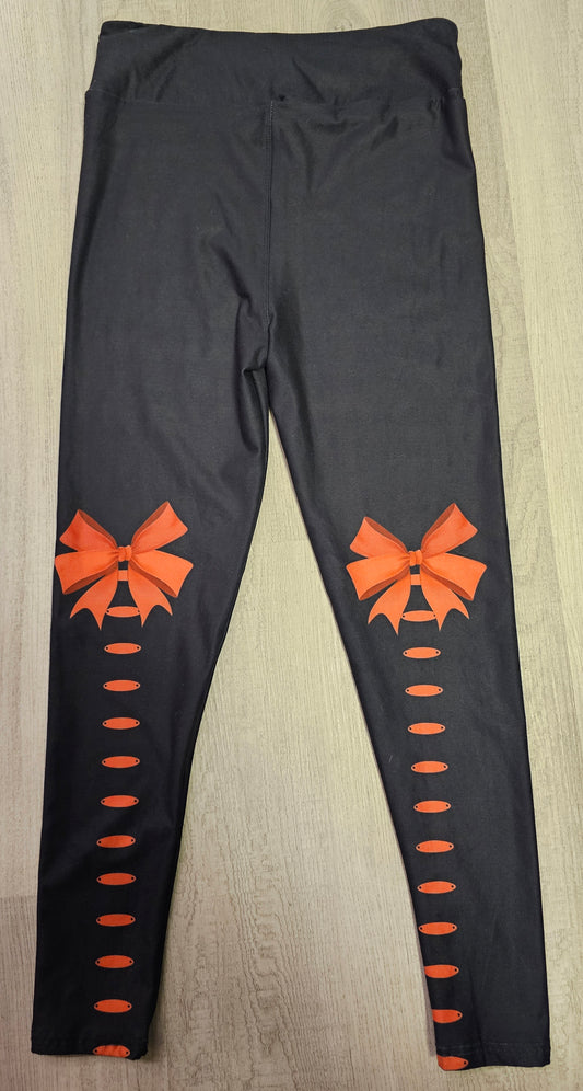 Laced Up Red Bow Print (Back Side). Hyper Stretch and softness! Yoga Band.