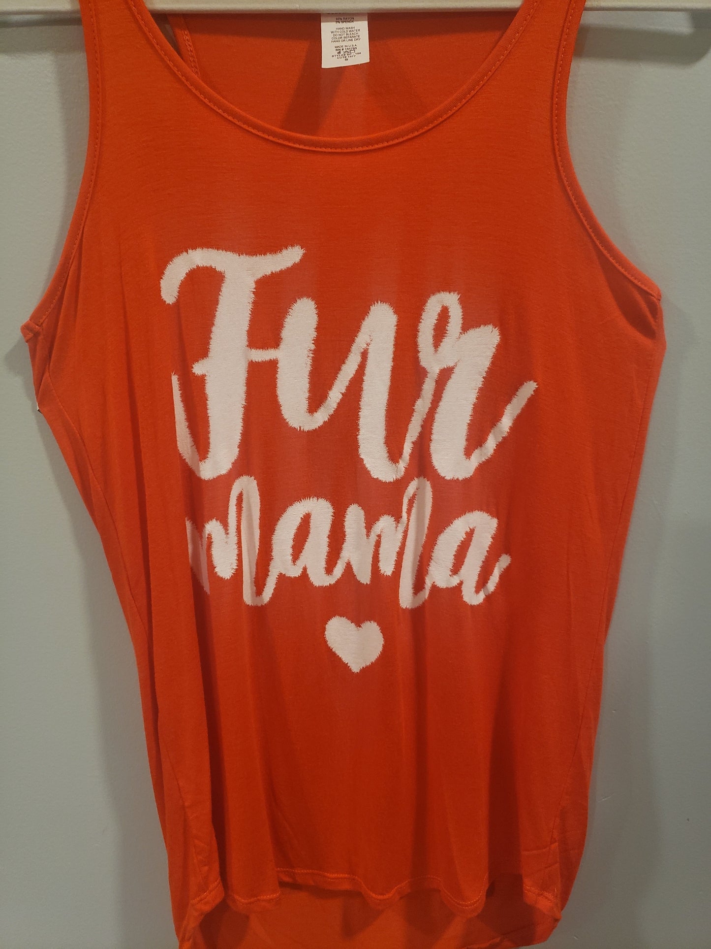 Medium left! Fur Mama Soft Orange Tank