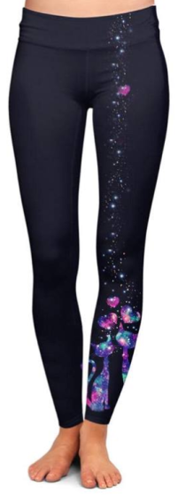 Ombre Kitty Cat Love Designer Leggings, Yoga Band, Great for Valentine's