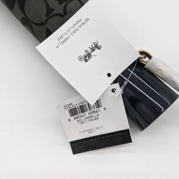 Authentic COACH Black Signature Umbrella and Cover