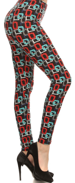 Modern Art blue, Red Grey White on Black Background. Elastic Band, Soft & Stretchy!.