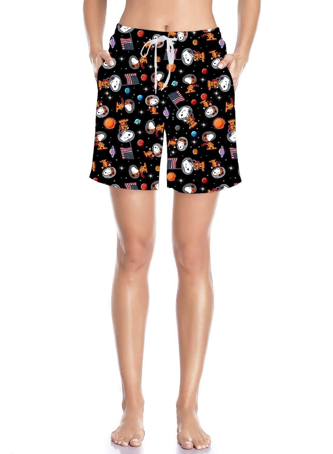 Astronaut SNOOPY To The Moon Shorts, Custom Made, Laced Front
