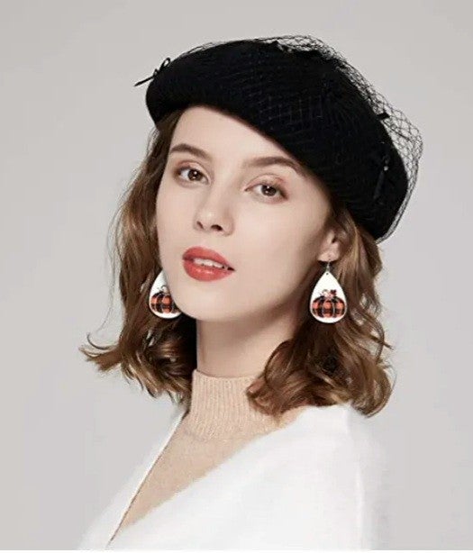 One Pair of Faux Leather Drop Dangle Earrings