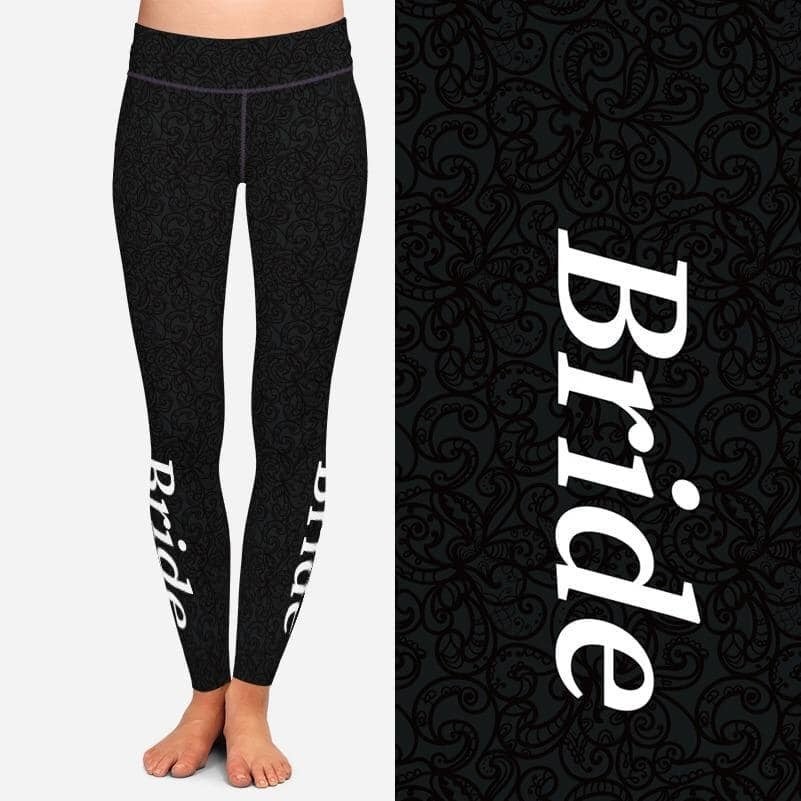 "BRIDE" Designer Leggings. Yoga Band. Extra Soft and stretchy!