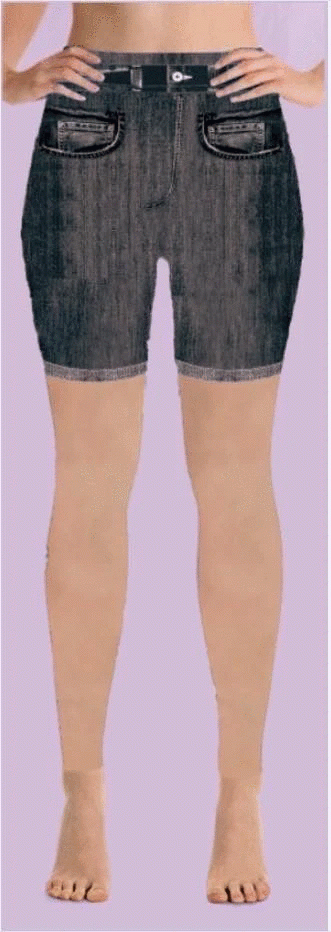 Black Denim Super Comfy Jegging Shorts, Hyper Stretch, Extra Soft, Yoga Band
