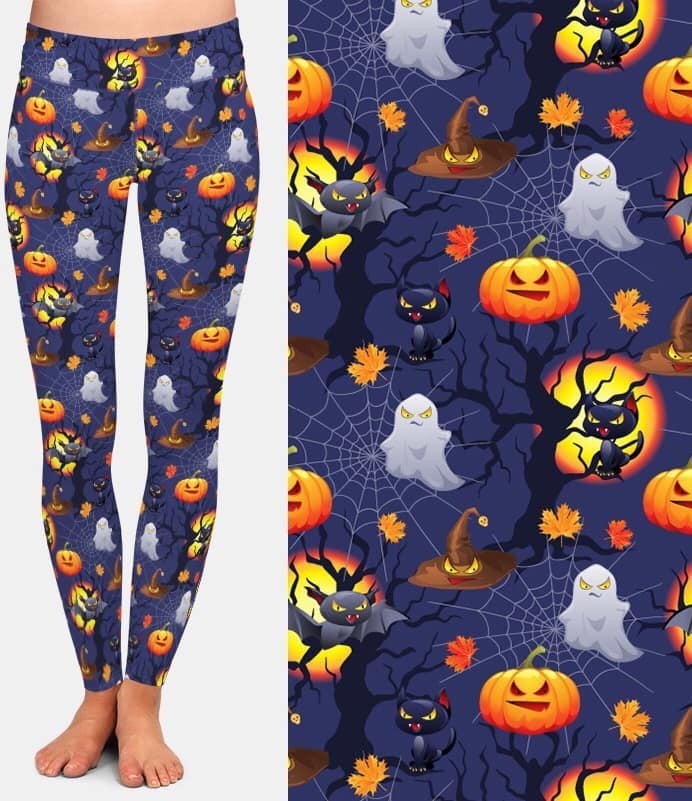 Halloween! Freaks come out at night, Yoga Band Leggings