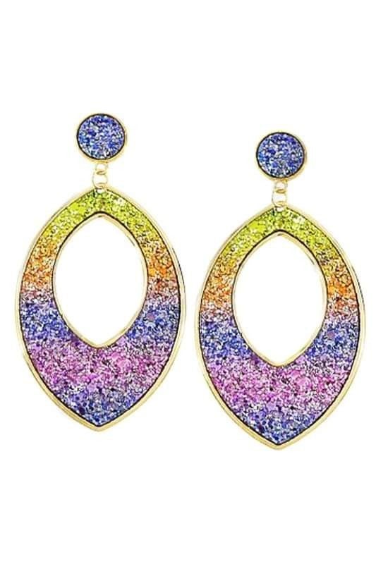 Random Pair of Sparkling Ombre Statement Earrings