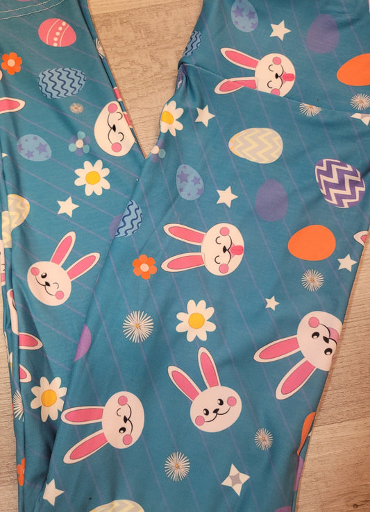 Easter Bunny Egg Hunt Designer Leggings. Hyper Stretch and softness! Yoga Band.