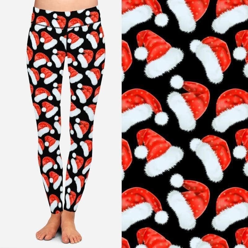 Cute & Fluffy Santa Hats!  Designer Leggings, Yoga Band