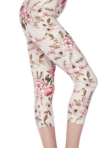 Ivory Floral, Extremely Soft, Hyper Stretch, Elastic Band!