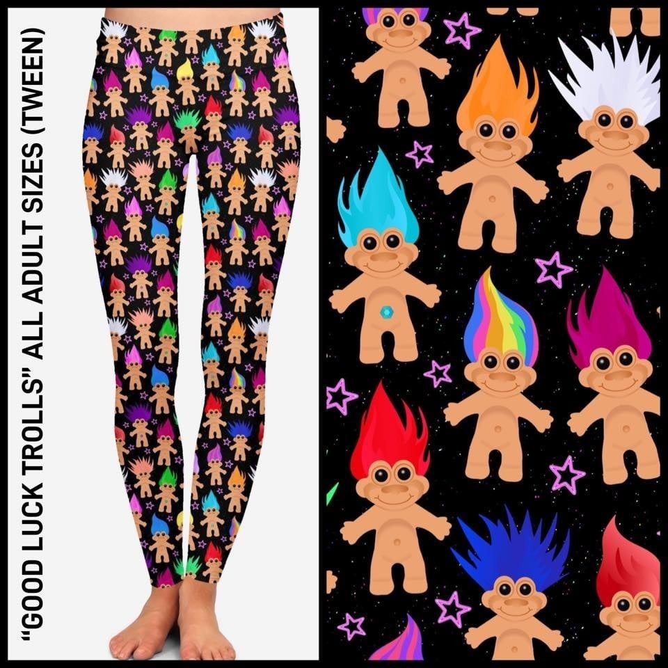 Adorable Vintage Good Luck Trolls! Hyper Stretch and softness! Yoga Band.