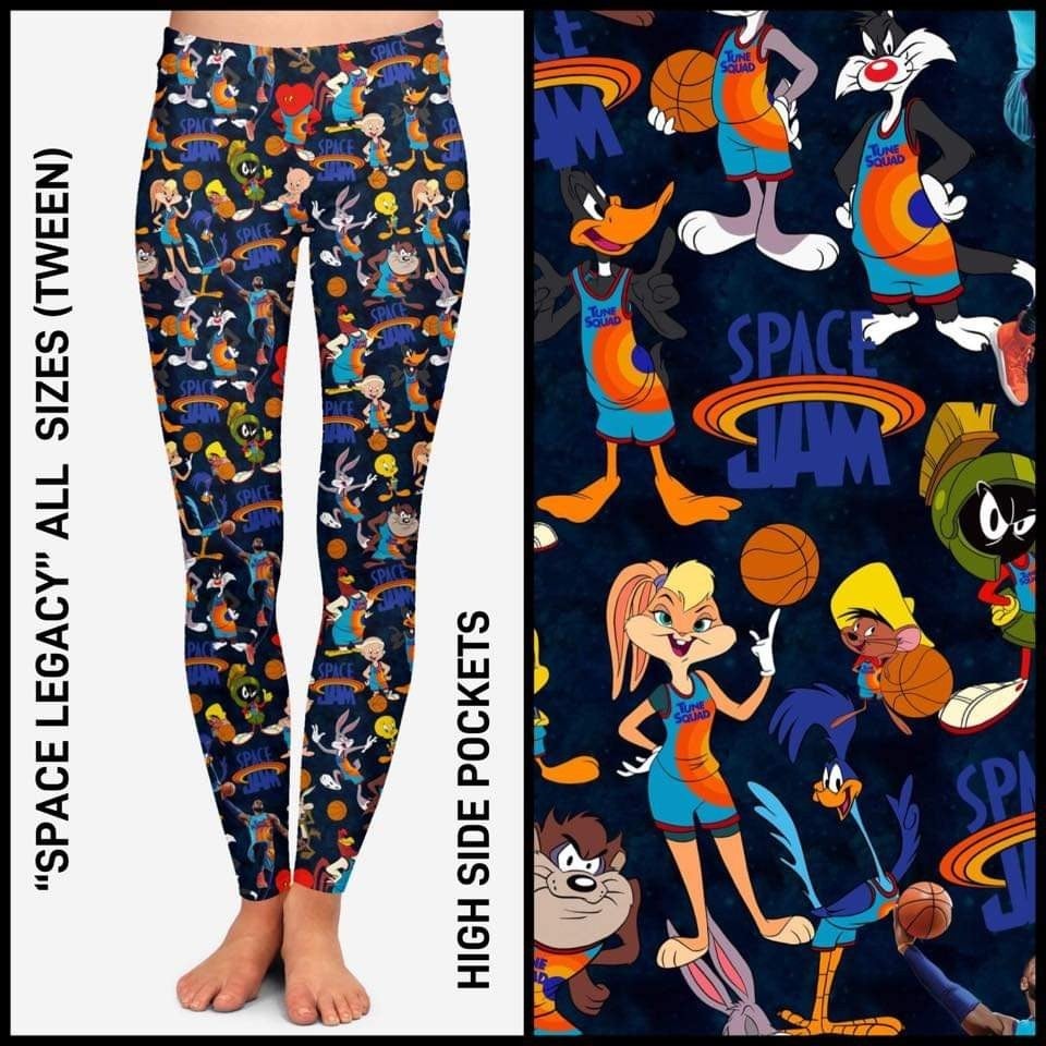 Space Jam Leggings with High Pockets. Super Soft and Stretchy!