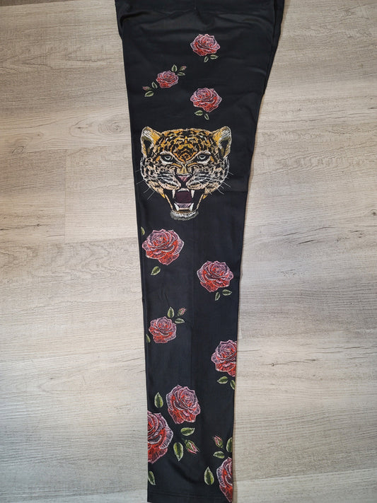 Tigers & Roses Leggings. Hyper Stretch and softness! Yoga Band.