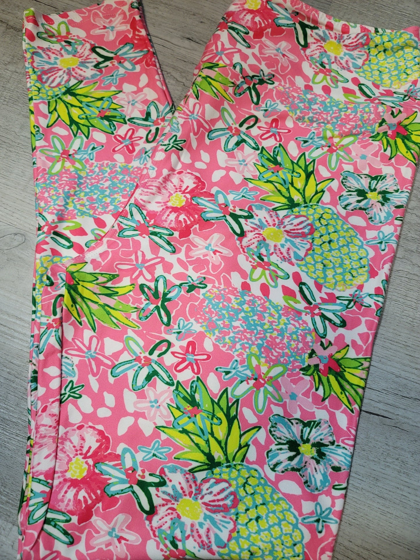 Neon Pineapple Leggings. Hyper Stretch and softness! Yoga Band.