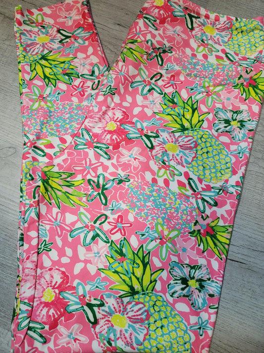 Neon Pineapple Leggings. Hyper Stretch and softness! Yoga Band.