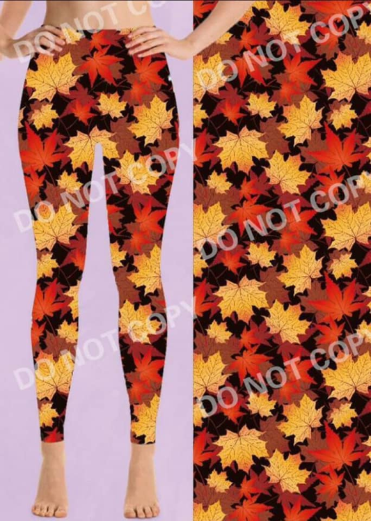 Autumn Leaves Leggings with Pockets