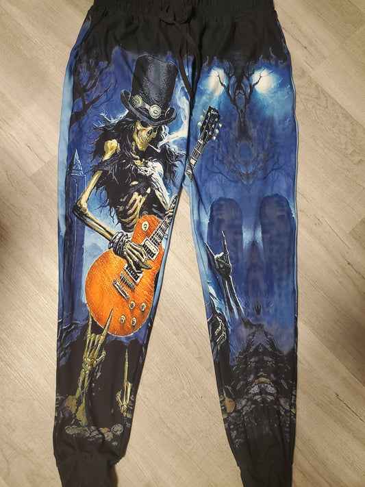 Rock & Roll Slash Skelton Joggers with Pockets, Draw String & Elastic Band!