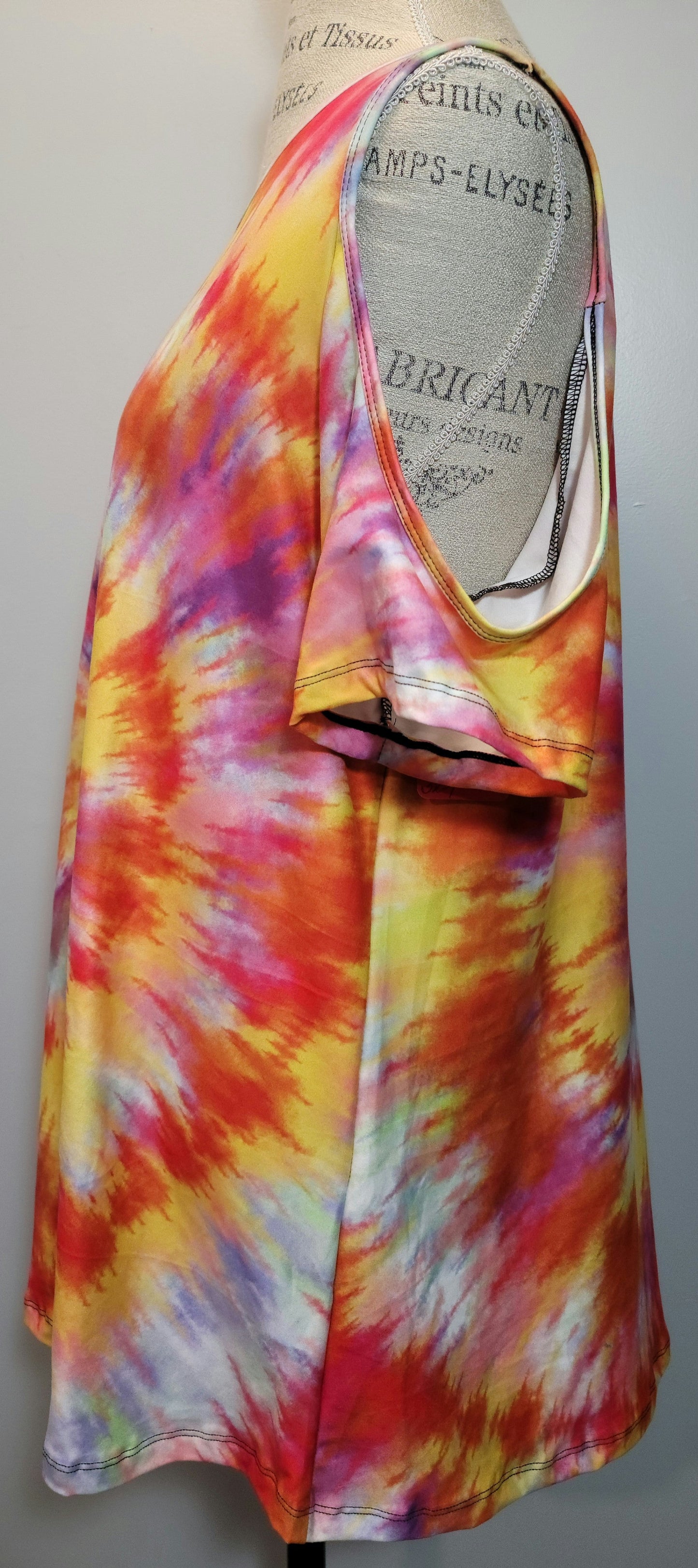 Custom Made Tie Dye Cold Shoulder Tunic, Super Comfy & Stretchy. True to Size.