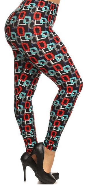 Modern Art blue, Red Grey White on Black Background. Elastic Band, Soft & Stretchy!.